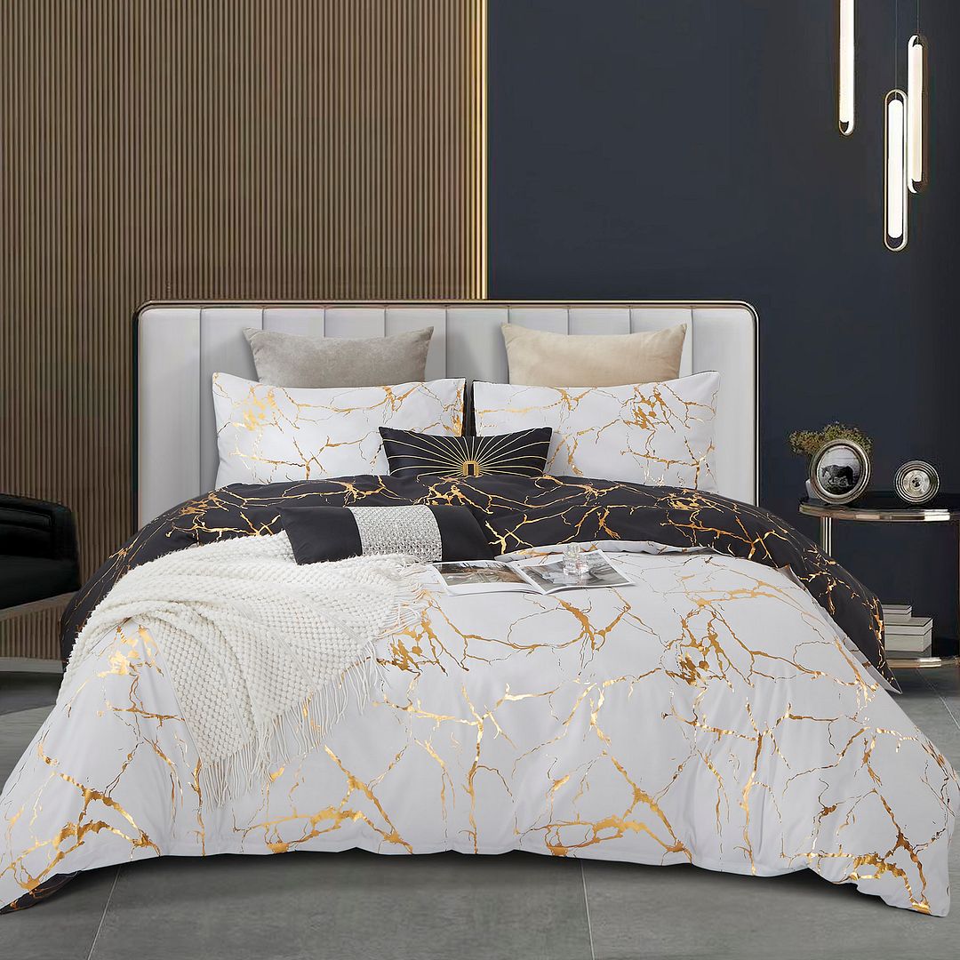 Adana Reversible King Size Bed Quilt/Duvet Cover Set