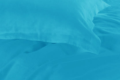 1000TC Tailored Queen Size Light Blue Duvet Quilt Cover Set