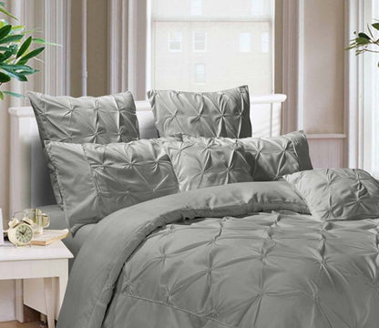 Diamond Pintuck Premium Ultra Soft Queen size Pillowcases 2-Pack -Grey