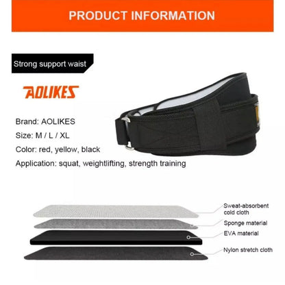 Fitness Weight Lifting Belt Barbell Dumbell Training Back Support Men Women XL - Yellow-XL
