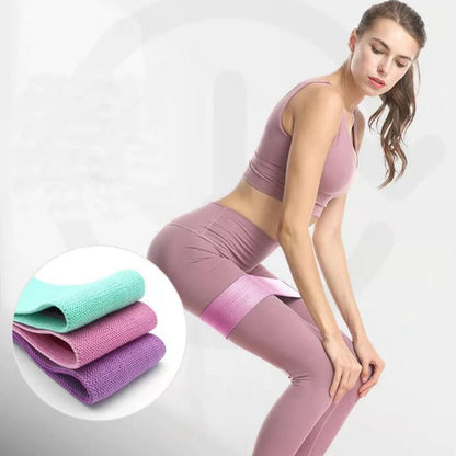 Aolikes Set 3 Resistance Booty Bands Hip Circle Loop Bands Workout Exercise - Set of 3 (Green,Pink,Purple) with Bag