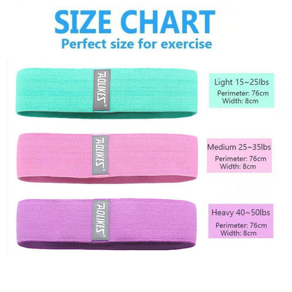 Aolikes Set 3 Resistance Booty Bands Hip Circle Loop Bands Workout Exercise - Set of 3 (Pink,Grey,Black) with Bag