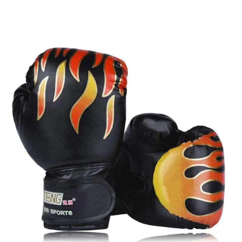 Boxing Sparring Training Gloves MMA Kickboxing Punching Gloves for Practice Sessions - Red [Map Pattern]
