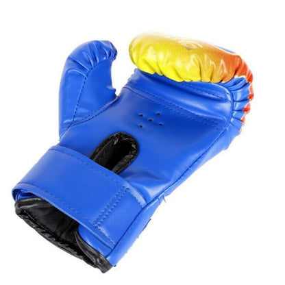 Boxing Sparring Training Gloves MMA Kickboxing Punching Gloves for Practice Sessions - Red [Map Pattern]