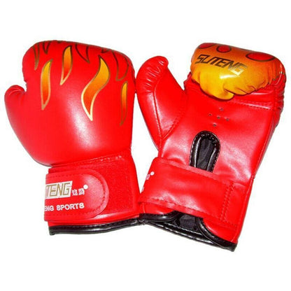 Boxing Sparring Training Gloves MMA Kickboxing Punching Gloves for Practice Sessions - Red [Map Pattern]