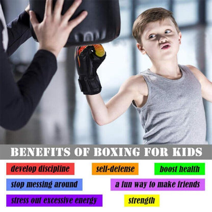 Boxing Sparring Training Gloves MMA Kickboxing Punching Gloves for Practice Sessions - Red [Map Pattern]