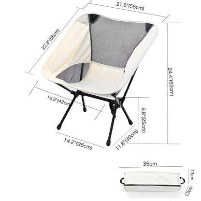 Outdoor Portable Lightweight Folding Camping Chair High Back Fishing Chair - Grey