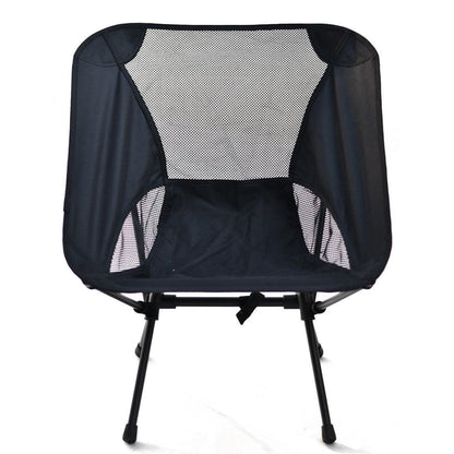 Outdoor Portable Lightweight Folding Camping Chair High Back Fishing Chair - Grey