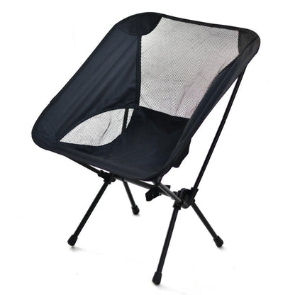 Outdoor Portable Lightweight Folding Camping Chair High Back Fishing Chair - Grey