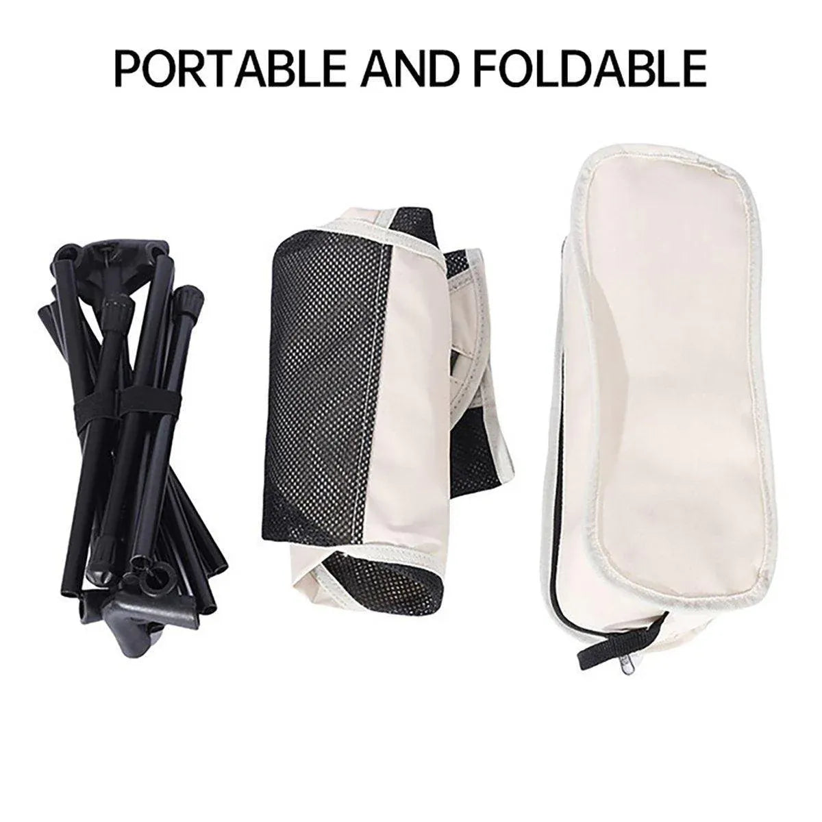 Outdoor Portable Lightweight Folding Camping Chair High Back Fishing Chair - White