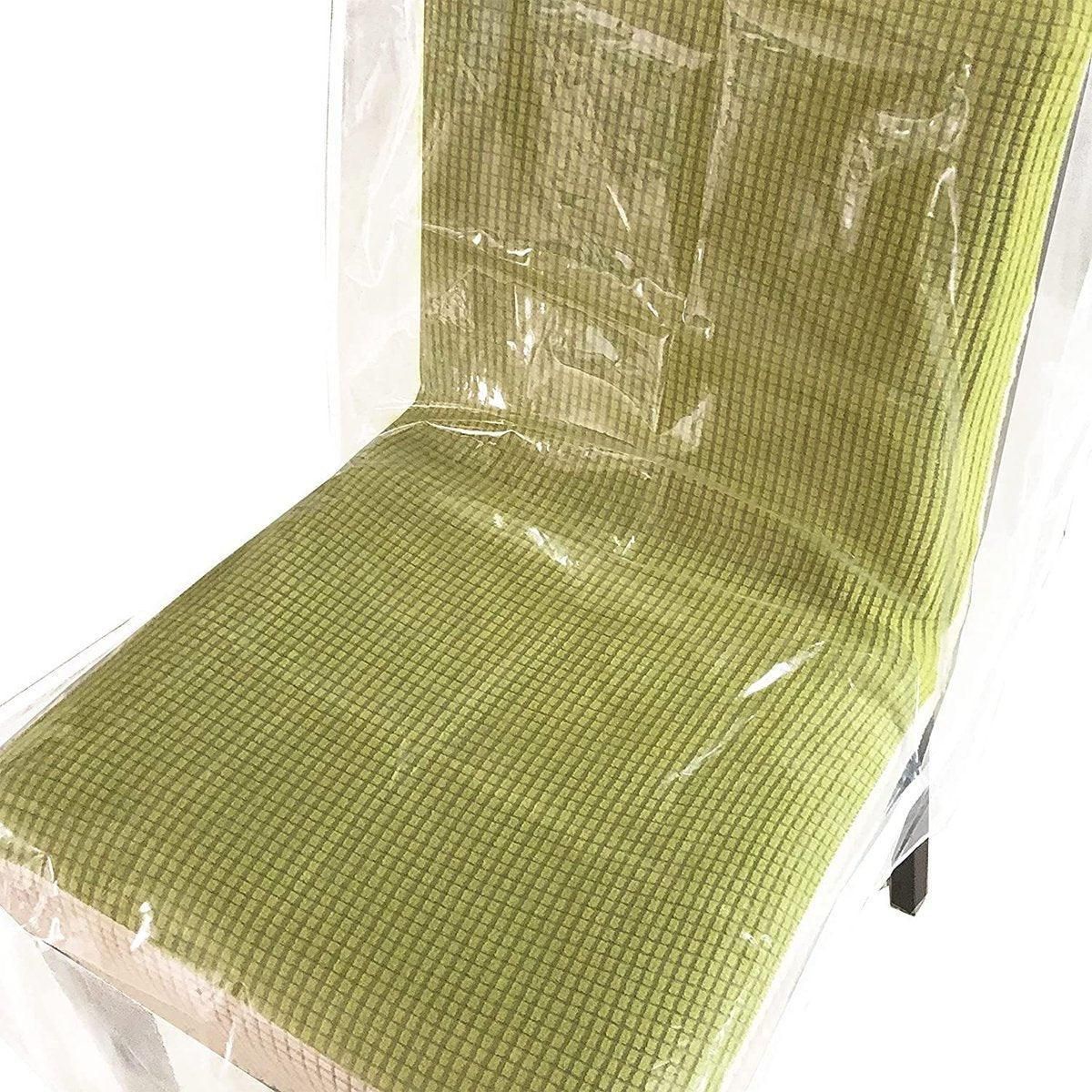 Elastic PVC Dining Chair Cushion Cover Universal Seat Protector with Backrest
