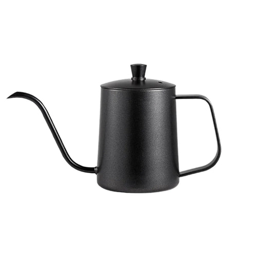 Hand Drip Coffee Pot Stainless Steel Fine Spout Hanging Ear Filter Cup Kettle - Black