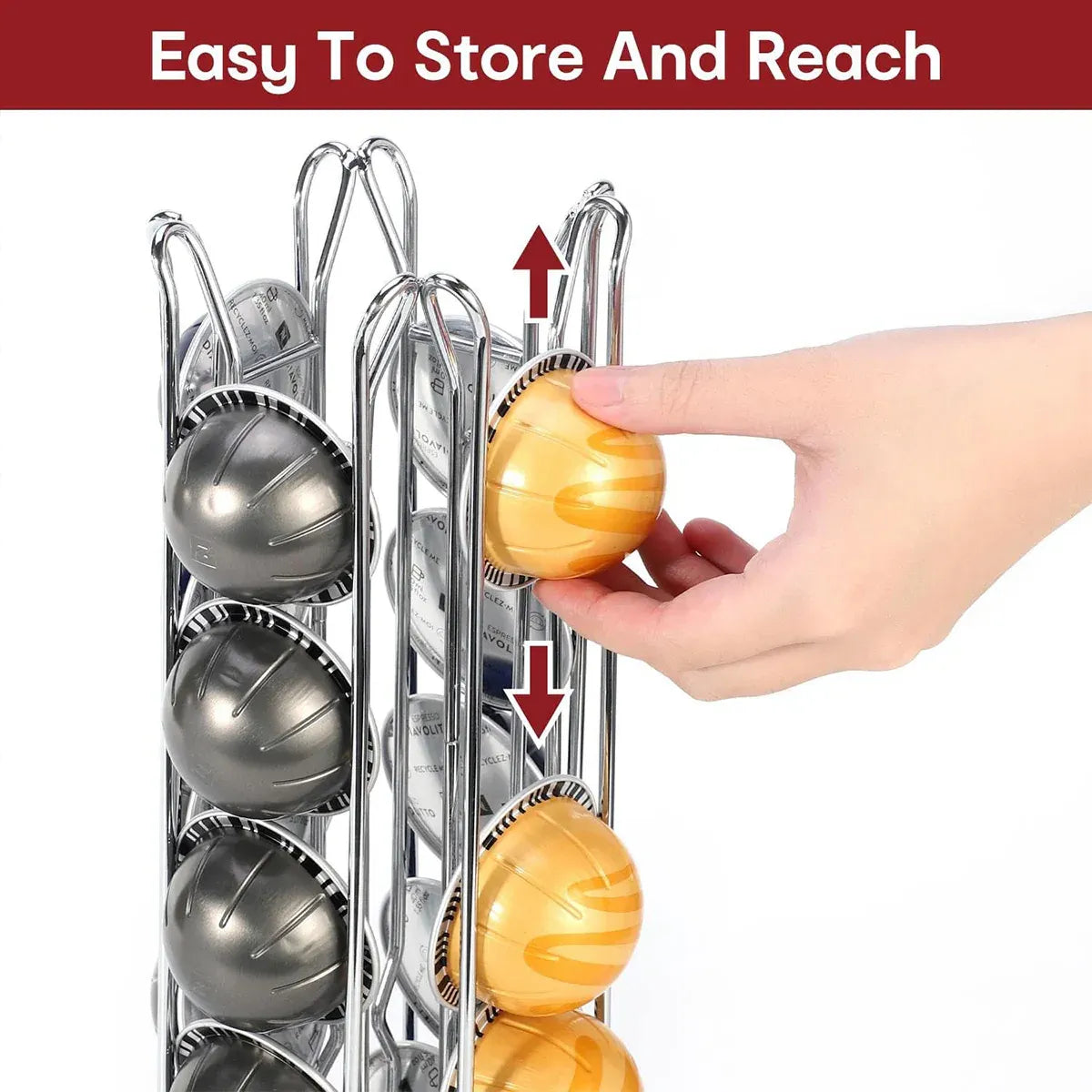 24 Coffee Capsule Holder Rack Storage Stand Pod Display Organizer Shelf Kitchen