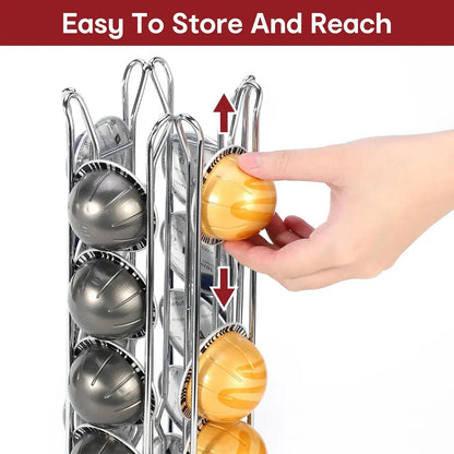 24 Coffee Capsule Holder Rack Storage Stand Pod Display Organizer Shelf Kitchen