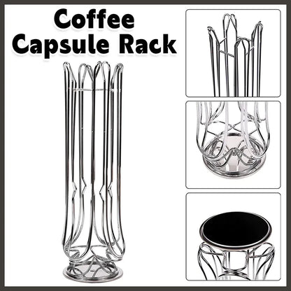 24 Coffee Capsule Holder Rack Storage Stand Pod Display Organizer Shelf Kitchen