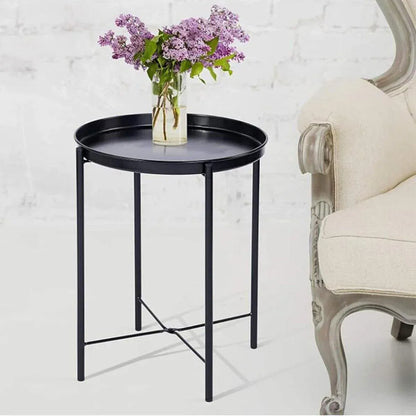 Small Coffee Table Simple Tray Mini Round Table Compact Side Table Living Room