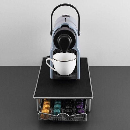Coffee Capsule Drawer Holder for 40 Nespresso Pods with Non-Slip Top Rack