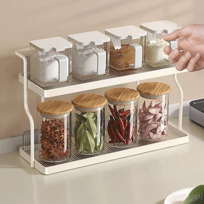 2 Tier Shelf Kitchen Storage Rack Organizer for Home and Countertop Organization