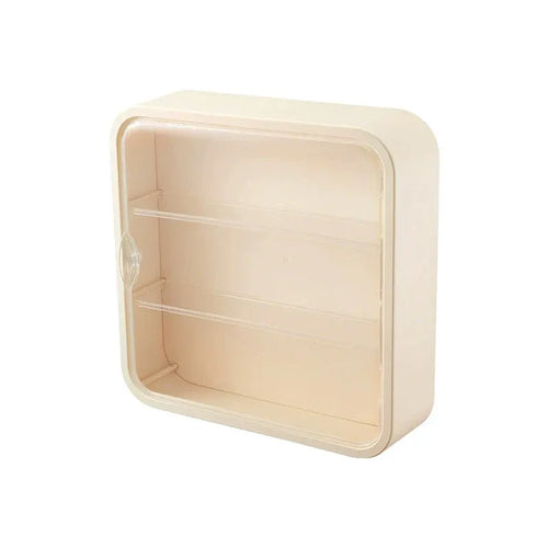 Wall Mounted Showcase Acrylic Figures Toys Display Case Dustproof Storage Box - Beige