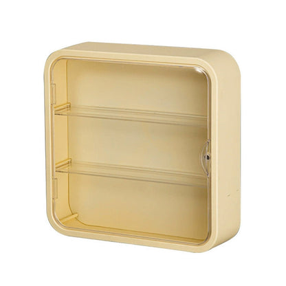 Wall Mounted Showcase Acrylic Figures Toys Display Case Dustproof Storage Box - Beige