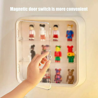 Wall Mounted Showcase Acrylic Figures Toys Display Case Dustproof Storage Box - Green