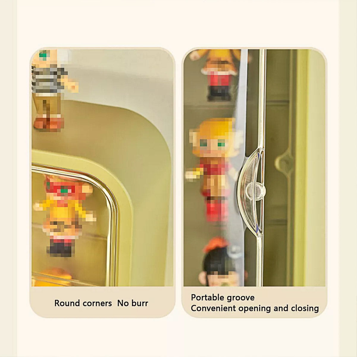 Wall Mounted Showcase Acrylic Figures Toys Display Case Dustproof Storage Box - Green