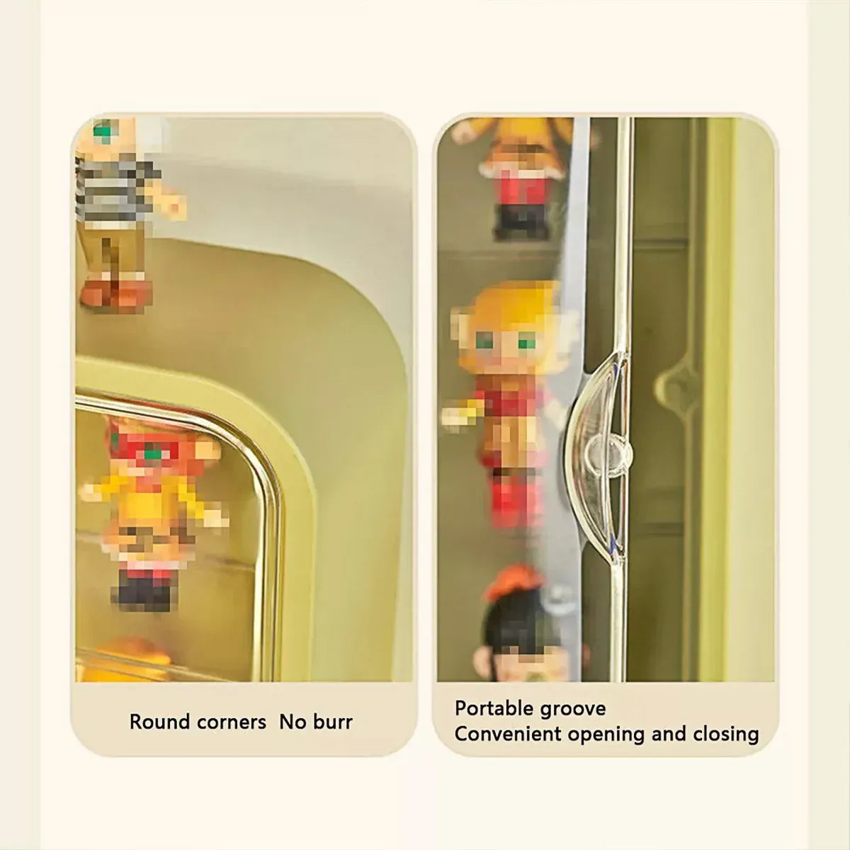 Wall Mounted Showcase Acrylic Figures Toys Display Case Dustproof Storage Box - Yellow