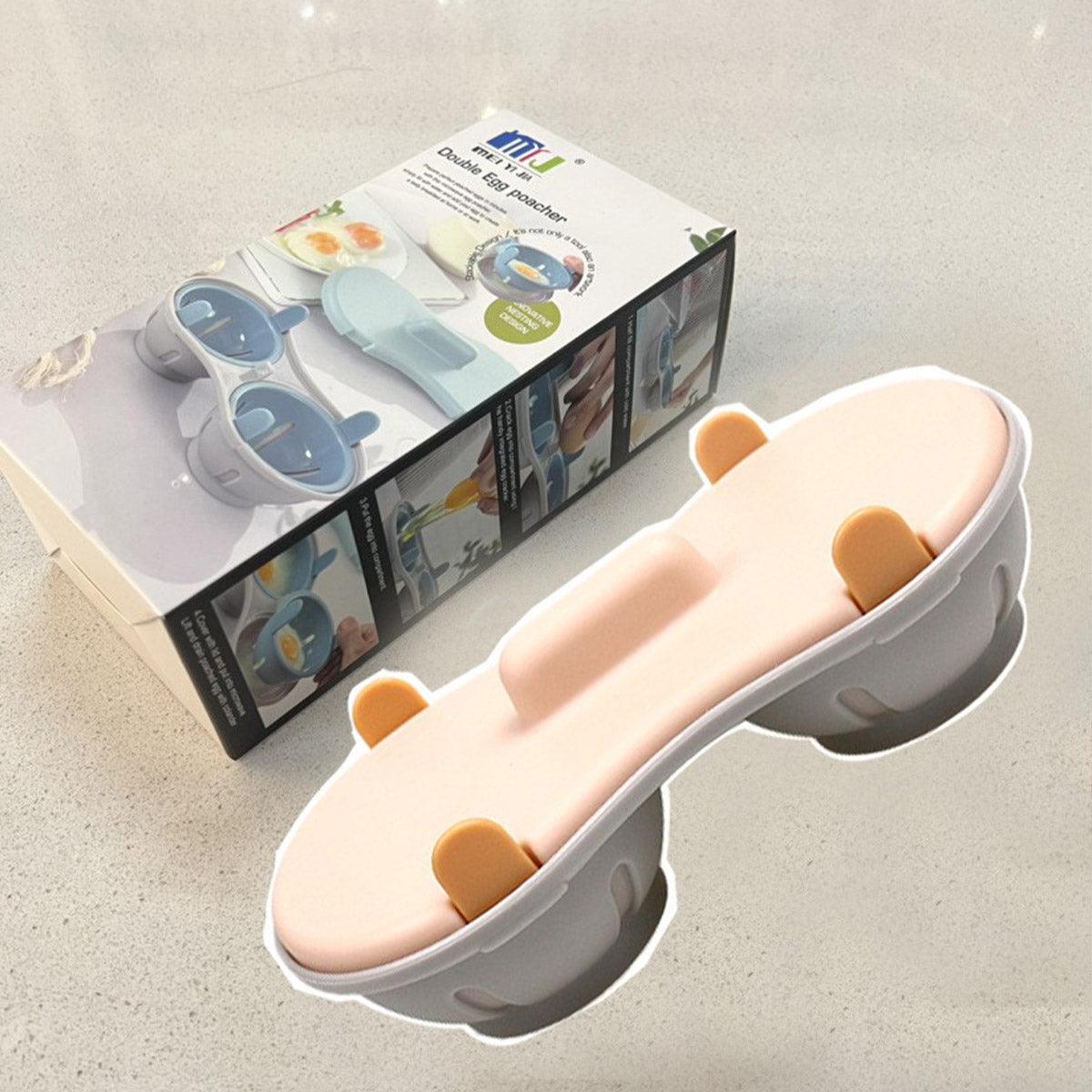 Microwave Egg Steamer With Lid Kitchen Egg Cooker Poacher Steam Box Container - White