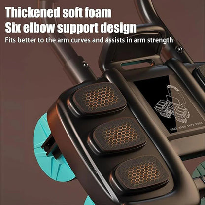Four Wheel Abdominal Exercise Roller Elbow Support for Core Strength Training - Orange
