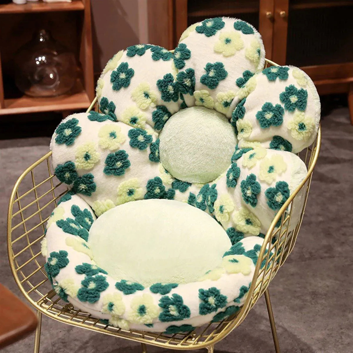 Cute Soft Seat Cushion Flower Shaped Lazy Sofa Pad for Office Chairs and Home Use - Red