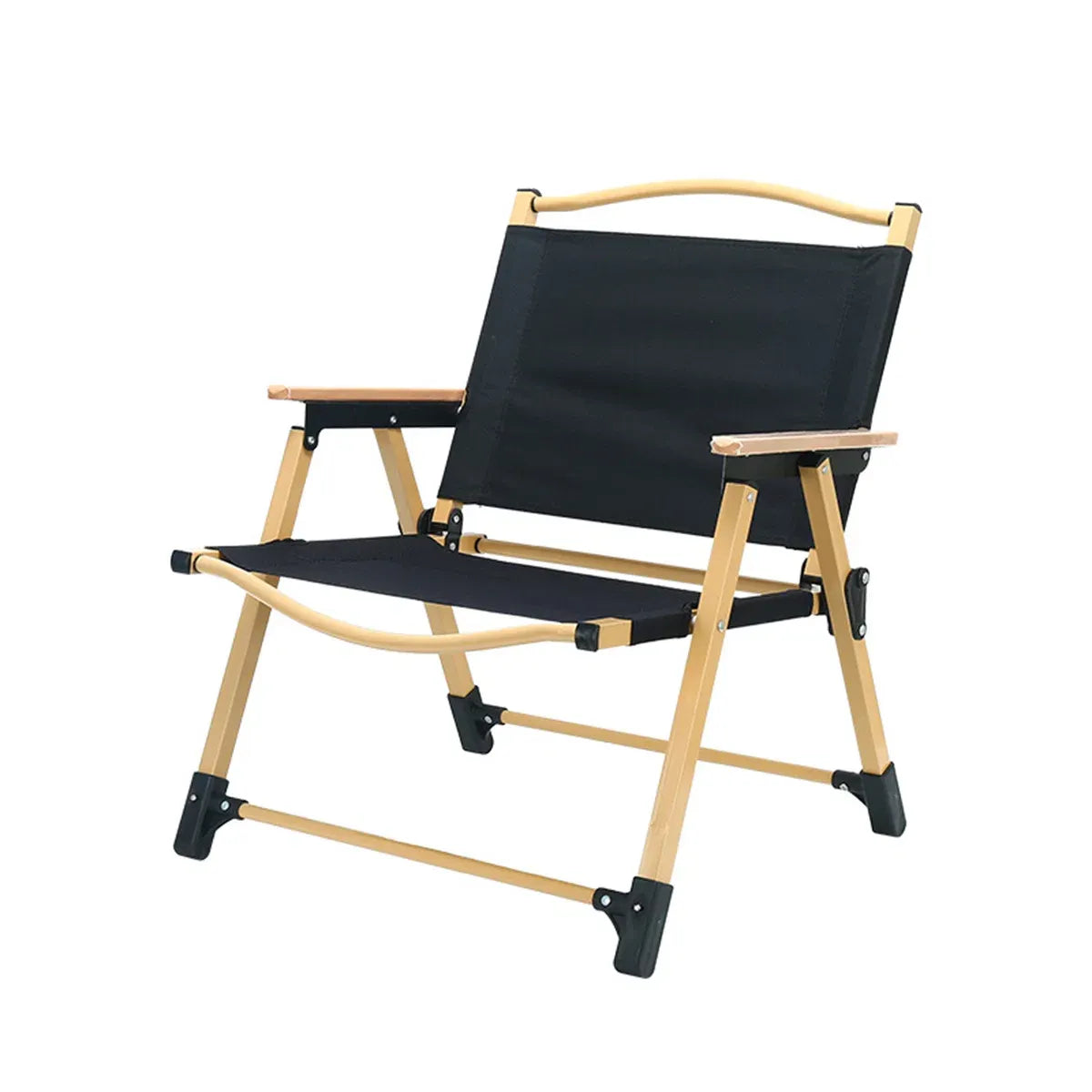 Outdoor Folding Chair Portable Camping Seat Compact Foldable Chair for Picnic - Black
