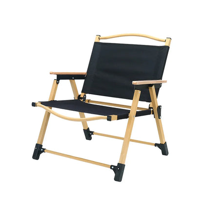 Outdoor Folding Chair Portable Camping Seat Compact Foldable Chair for Picnic - Black