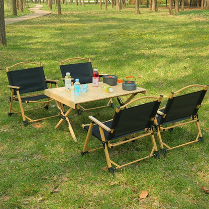 Outdoor Folding Chair Portable Camping Seat Compact Foldable Chair for Picnic - Black