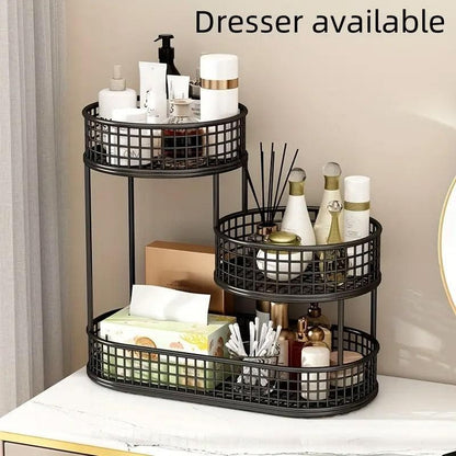 Luxury Multi-Layer Fruit Basket Snack Storage Rack Living Room Coffee Table - Gold