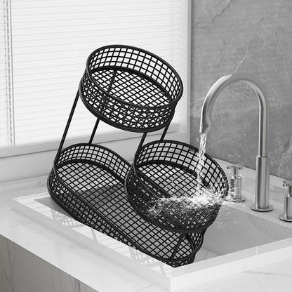 Luxury Multi-Layer Fruit Basket Snack Storage Rack Living Room Coffee Table - Gold