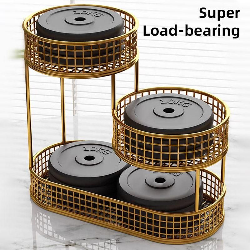 Luxury Multi-Layer Fruit Basket Snack Storage Rack Living Room Coffee Table - Gold