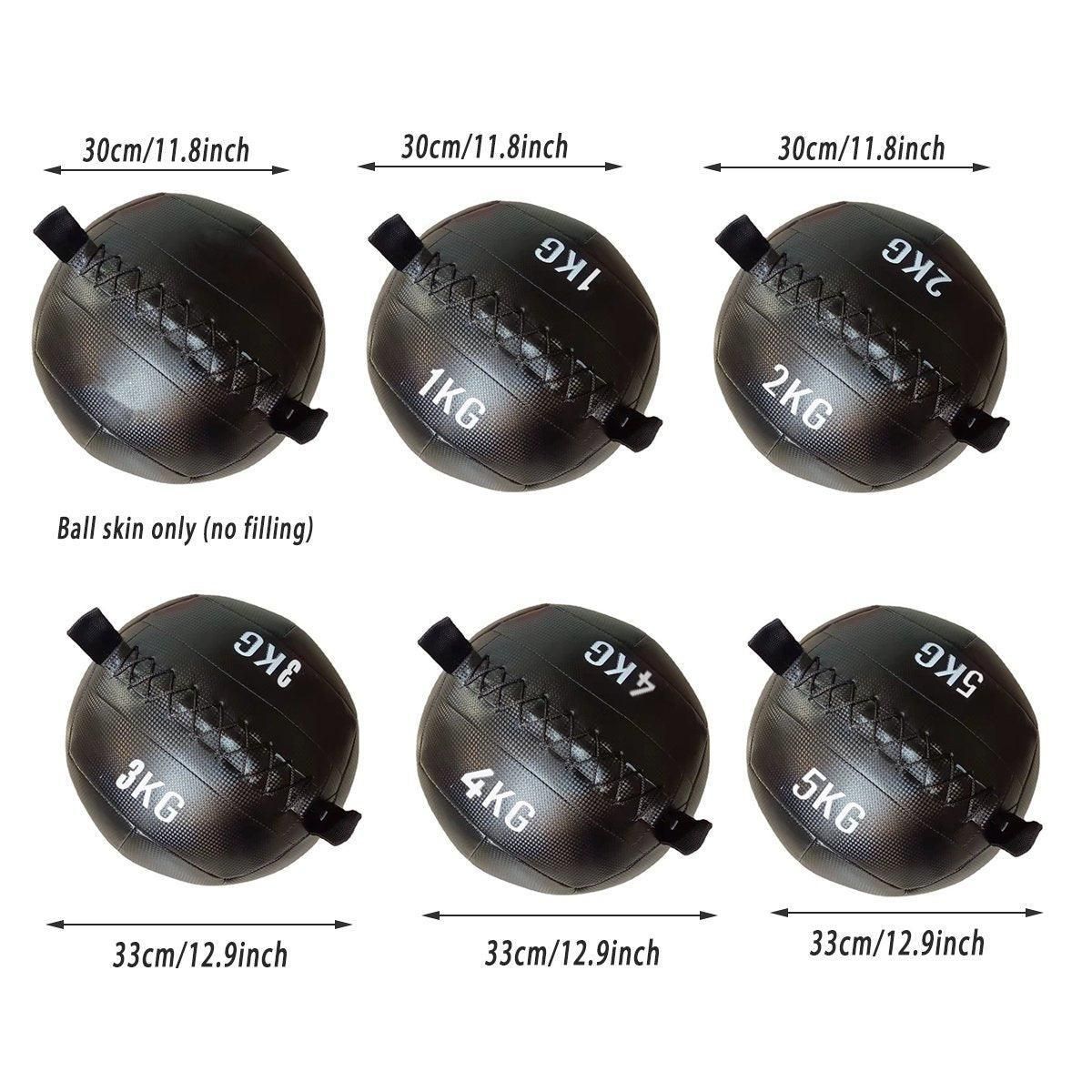 Non-Elastic Soft Squat Wall Ball for Solid Gravity and Balance Training Workouts - 1kg