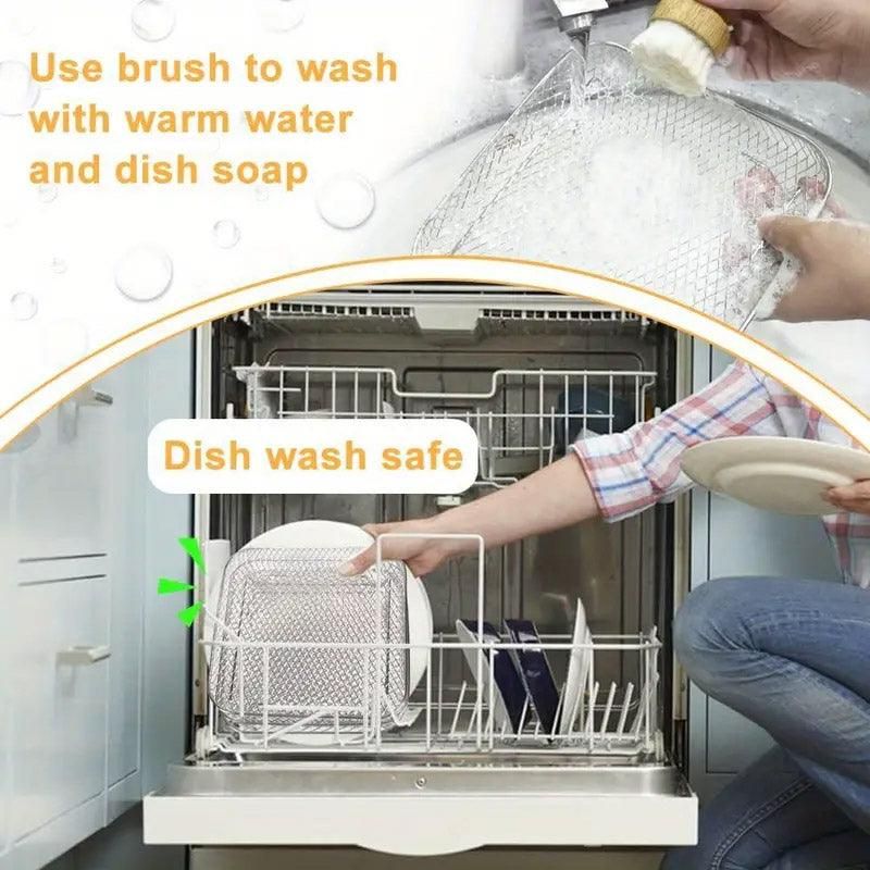 Air Fryer Grill Rack Multi Layer Removable Shelf Mesh Rack for Cooking BBQ - Round
