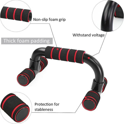 H Shaped Push Up Bars Home Fitness Equipment for Chest Arm Shoulder Training - Orange