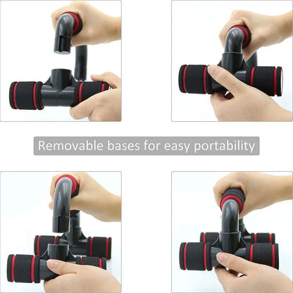 H Shaped Push Up Bars Home Fitness Equipment for Chest Arm Shoulder Training - Red