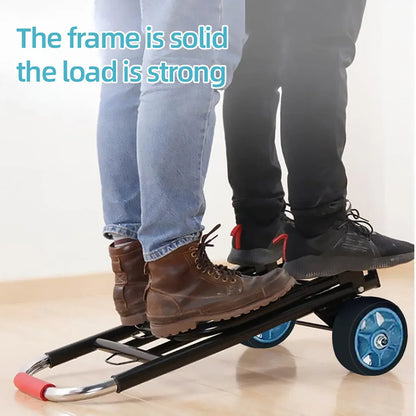 Folding Hand Trolley Heavy Duty Solid Wheel or Stair Climber Tri Wheel for Moving - Flat Ground