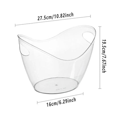 2PCS Transparent 3.5L Ice Bucket Large Capacity Wine Beer Cooler Picnic Basket