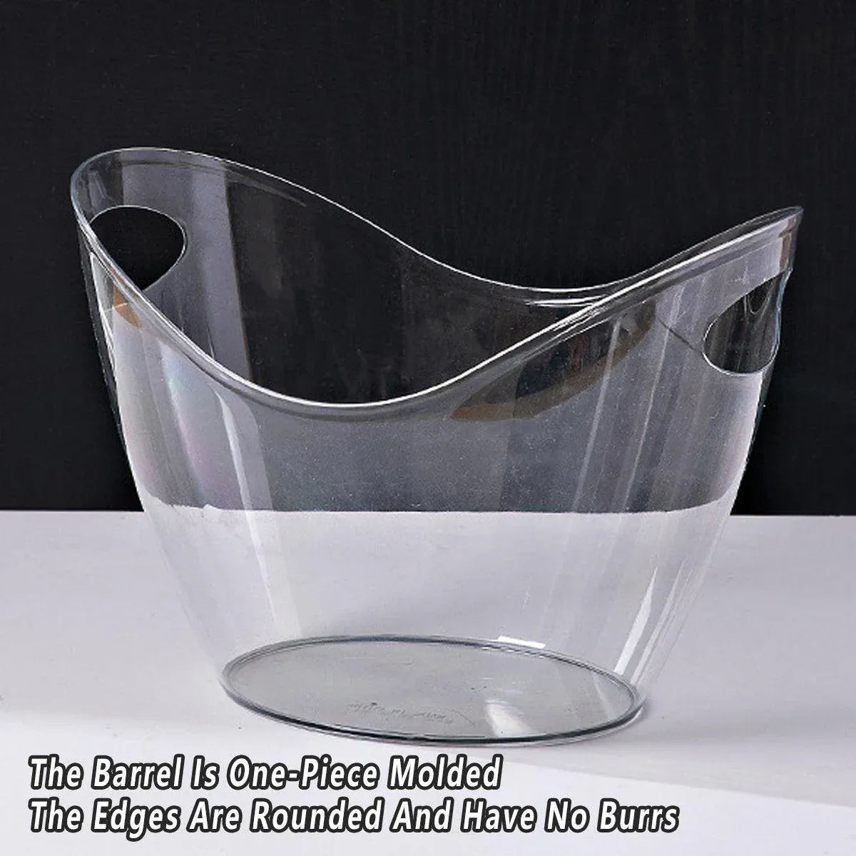 2PCS Transparent 3.5L Ice Bucket Large Capacity Wine Beer Cooler Picnic Basket