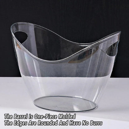 2PCS Transparent 3.5L Ice Bucket Large Capacity Wine Beer Cooler Picnic Basket