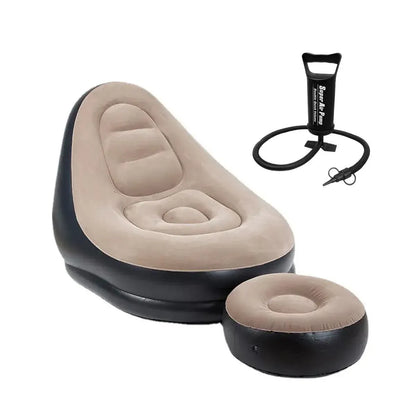 3pcs Inflatable Air Chair Seat Lazy Sofa Lounge Blow Up Ottoman Outdoor Couch