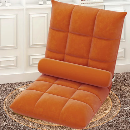 Floor Lounge Sofa Bed Chair with Lumbar Pillow Folding Adjustable Cushion - Cyan