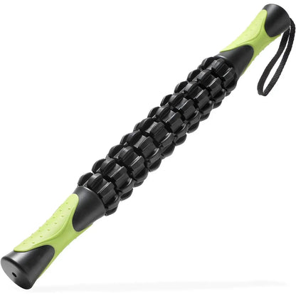 Muscle Roller Stick Full Body Fitness Massage Tool for Home and Gym Use - Black