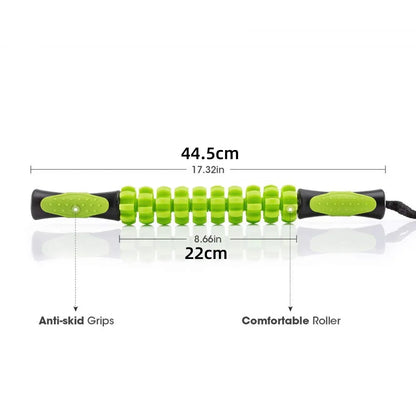 Muscle Roller Stick Full Body Fitness Massage Tool for Home and Gym Use - Black