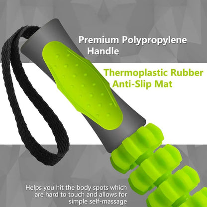 Muscle Roller Stick Full Body Fitness Massage Tool for Home and Gym Use - Black