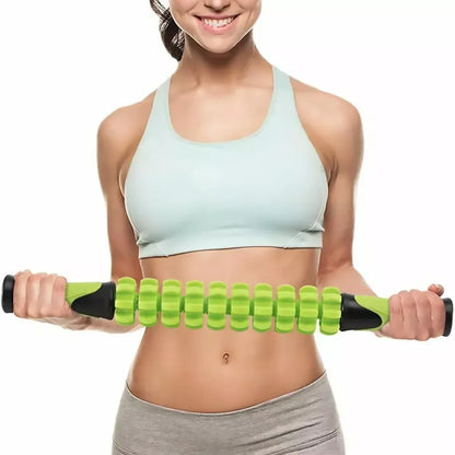Muscle Roller Stick Full Body Fitness Massage Tool for Home and Gym Use - Black